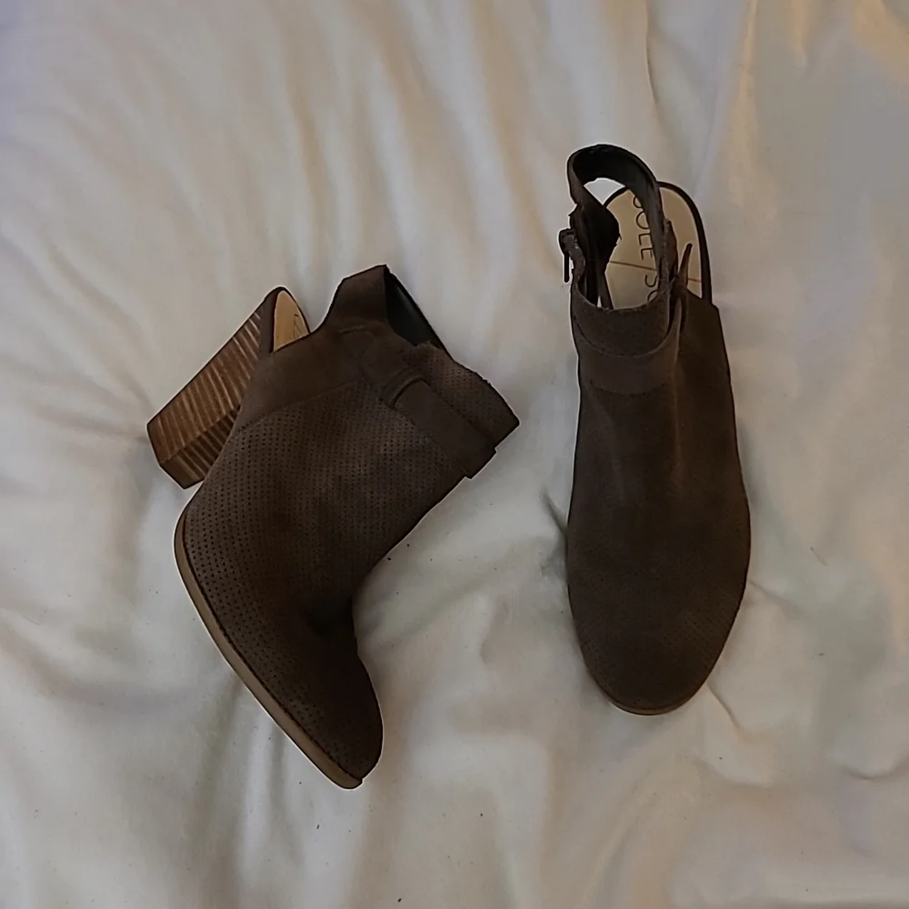 Sole Society Size 11 B Brown Suede Leather Ankle Booties - Picture 3 of 10